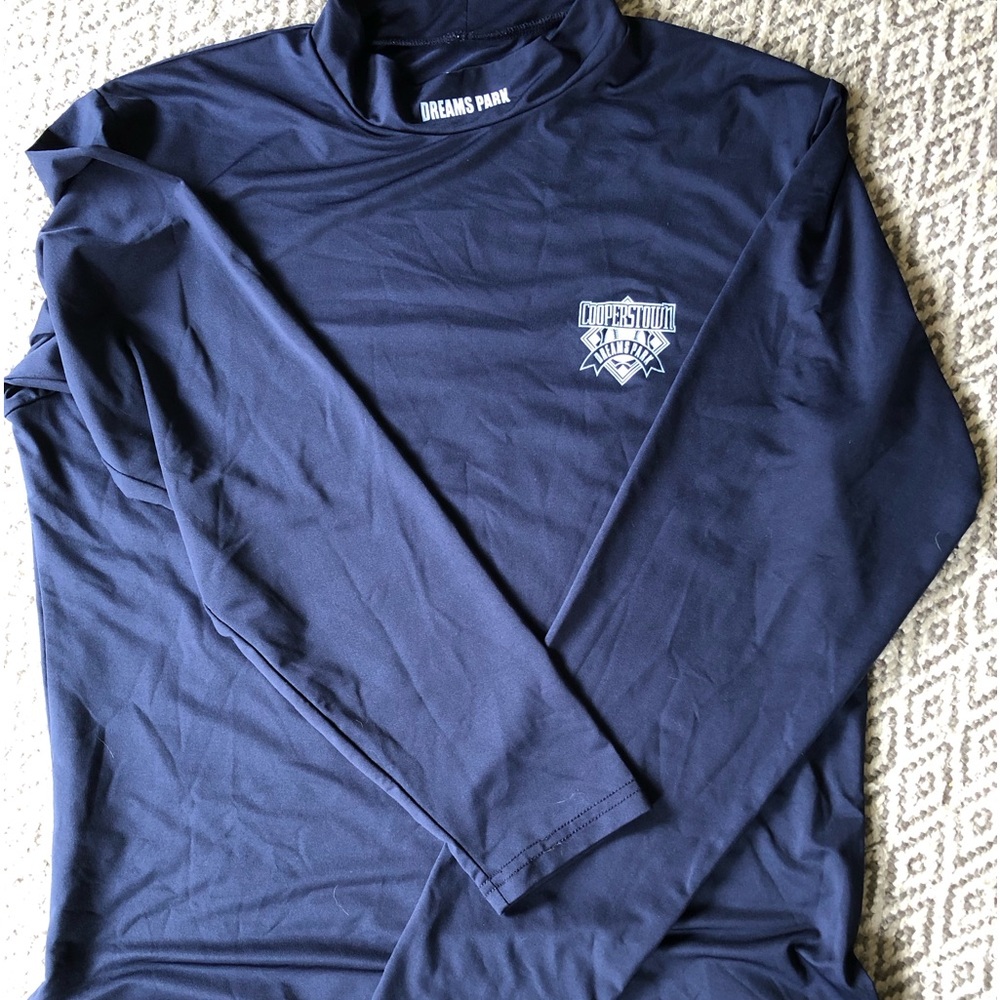 Men’s S. Cooperstown Dreams Park Nylon/spandex, LS navy jersey